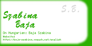 szabina baja business card